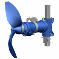 voortstuwer met onderwatermotor voor toepassing in de biogasproductie en de afvalwaterbehandeling van KSB