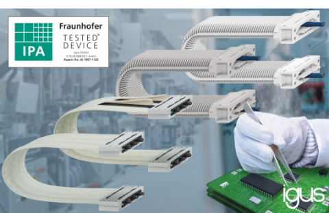 De beste waarden voor cleanrooms: de e-skin kabelrupsen ontvingen de ISO klasse 1 certificering in de Fraunhofer test. (Bron: igus B.V.)