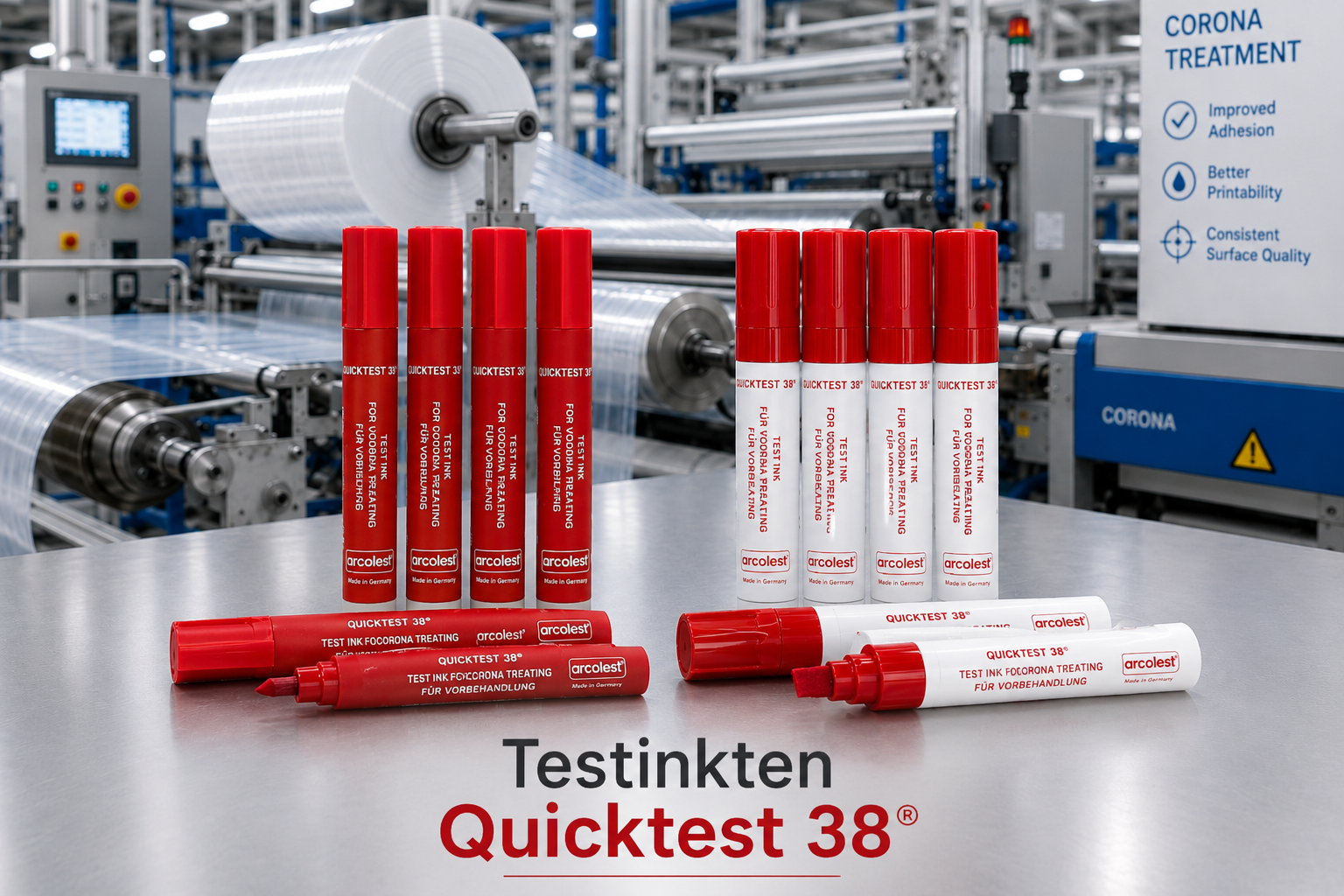 Test Ink 38 QUICKTEST 38 en QUICKTEST JUMBO 38 testpennen - Products4Engineers