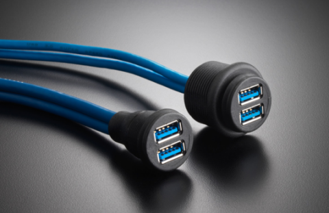 Nieuw bij EVG: dubbele USB-aansluitingen in de varianten M22 en M30 met verbindingskabel
